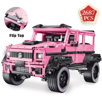 

Technic Off Road Big G Truck Building Blocks Pink King Kong Static Simulation Model Car Bricks Children Toys Girlfriend Gift