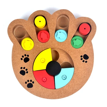 

Apaulapet Smart Dog Toys For Dogs And Cats Food Treated Wooden Pet Toy Eco-Friendly Dog Toy Pet Bone Paw Puzzle Educational Toy