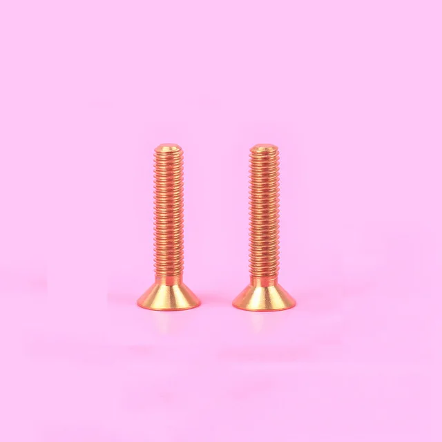 1PCS RISK M6*30mm Titanium Alloy Flat-head Fixed Bolts for Bicycle Headset Stem Cap Cycling MTB Mountain Bike Screws M6x30mm - Цвет: Golden