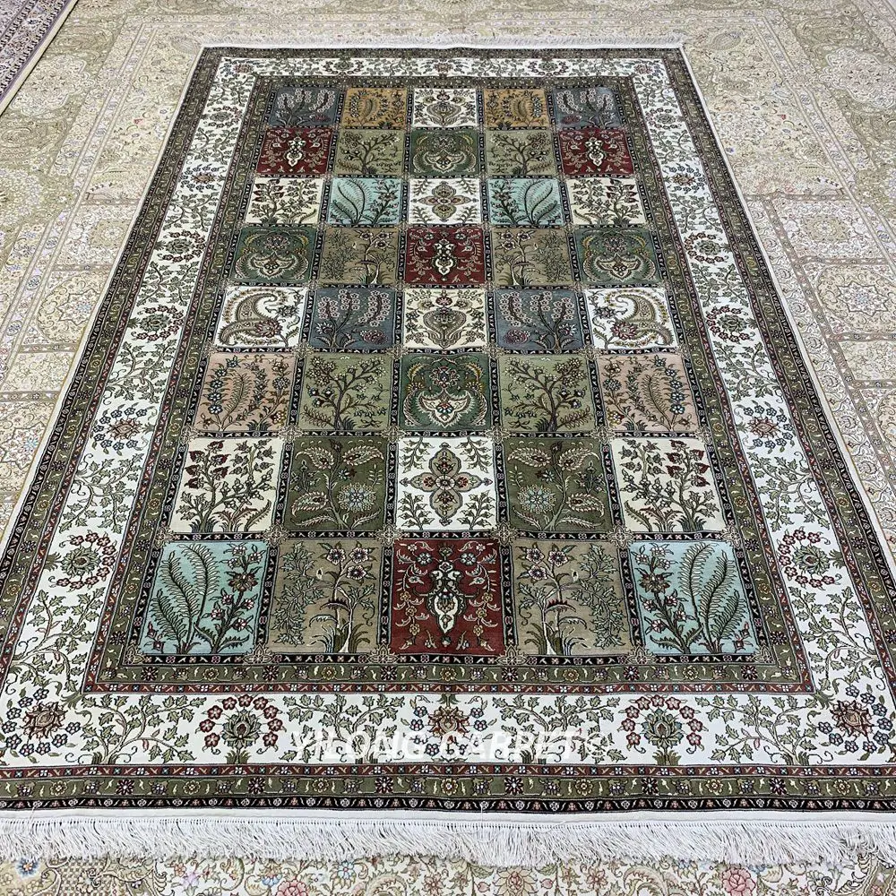 YILONG 5'x8' ручной персидский шелковый ковер для сцены сада, ковер для четырех сезонов(HF364H