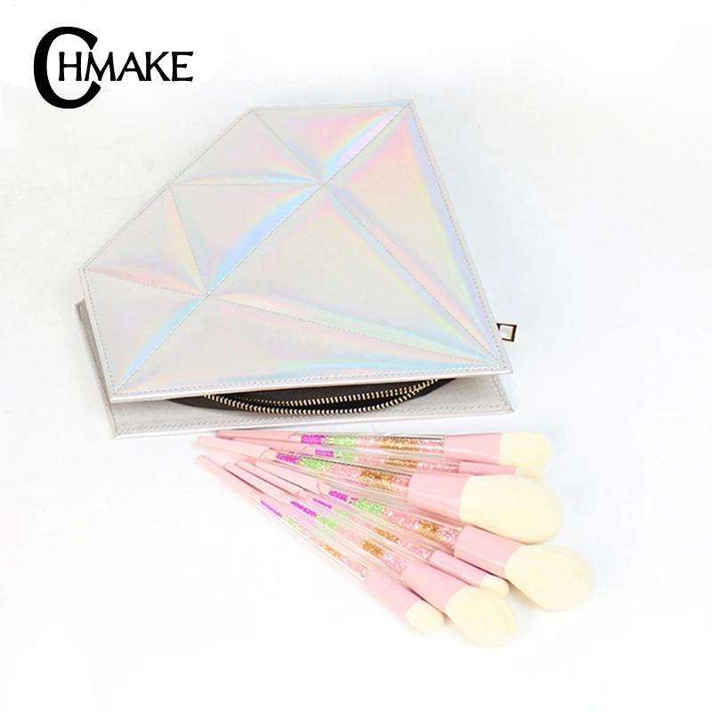CHMAKE 8 шт Алмазная цветная Кисть для макияжа Набор профессиональные кисти высокого качества набор косметических инструментов с сумка с кистями для макияжа