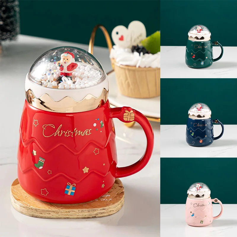 Рождественские Мультяшные кружки 500 мл с чашкой Санта-Клауса керамический чай