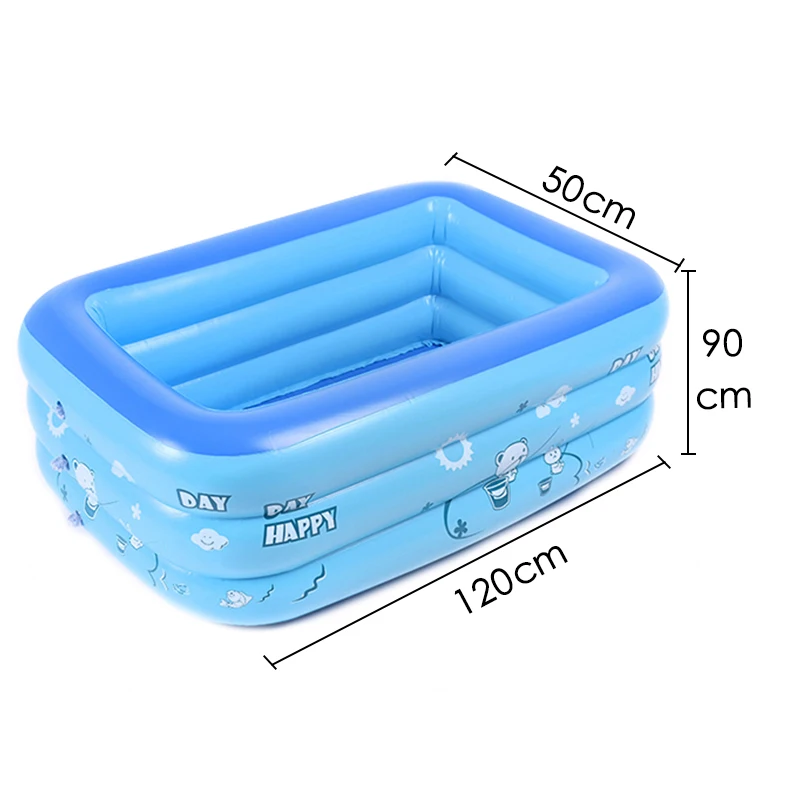 120cm Inflatable Square Swimming Pool Children Bathing Tub Baby Home Use Paddling Pool Kids Inflatable Pool Dropshipping