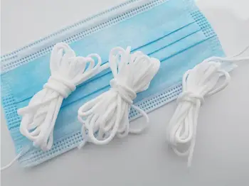 

3mm disposable white mask rope high elastic round elastic band elastic mask rope mask ear rope