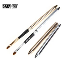 Складная Золотая Серебряная Кисть для макияжа губ ручка металлическая ручка косметический блеск для губ помада Кисть для блеска для губ с защитным колпачком