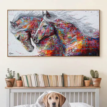 

Animal Canvas painting Horse Kits Posters And Prints Wall Painting Wall art Pictures for living room home decor No Frame
