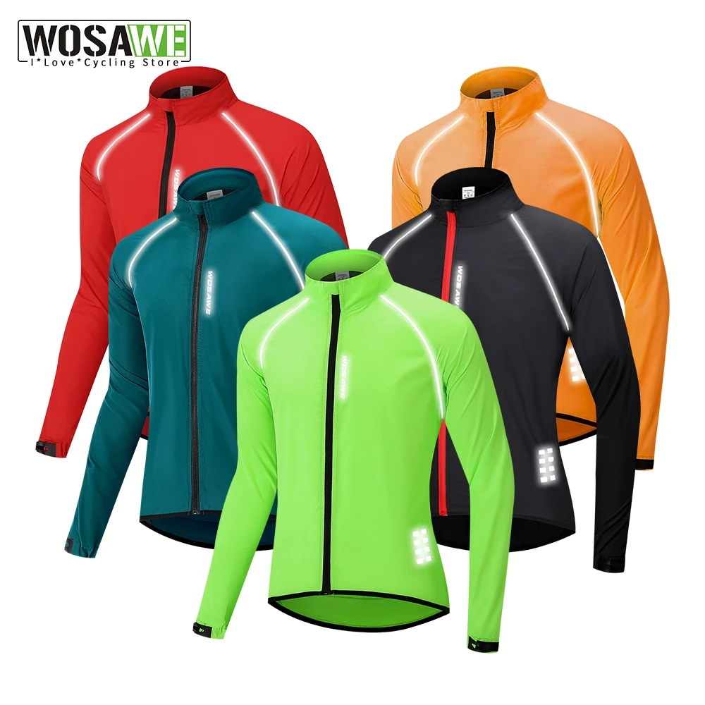 WOSAWE Men's Ultralight Reflective Cycling Jacket Water Repellent