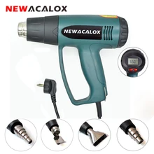 NEWACALOX ЖК-дисплей ЕС 220 в 2000 Вт Тепловая пушка с регулируемой температурой промышленная фена термоусадочная упаковка термонагреватель