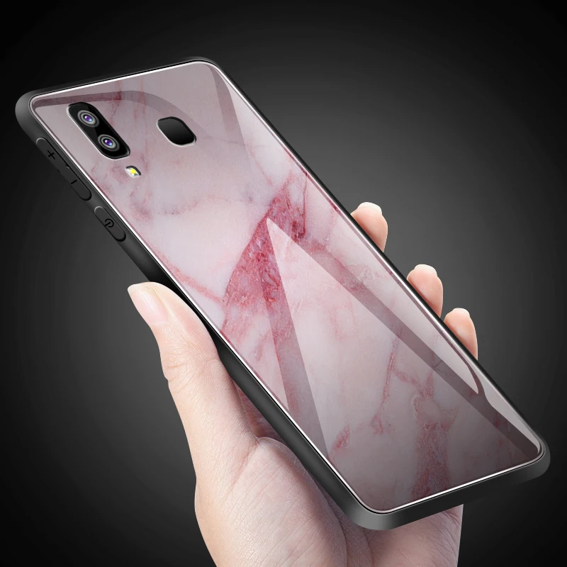 Для samsung Galaxy A10 A20 A30 A40 A50 A6S A70 A8S A80 A90 закаленное Стекло чехол J4Plus M10 M20 M30 Note9 печать пигмент чехлы