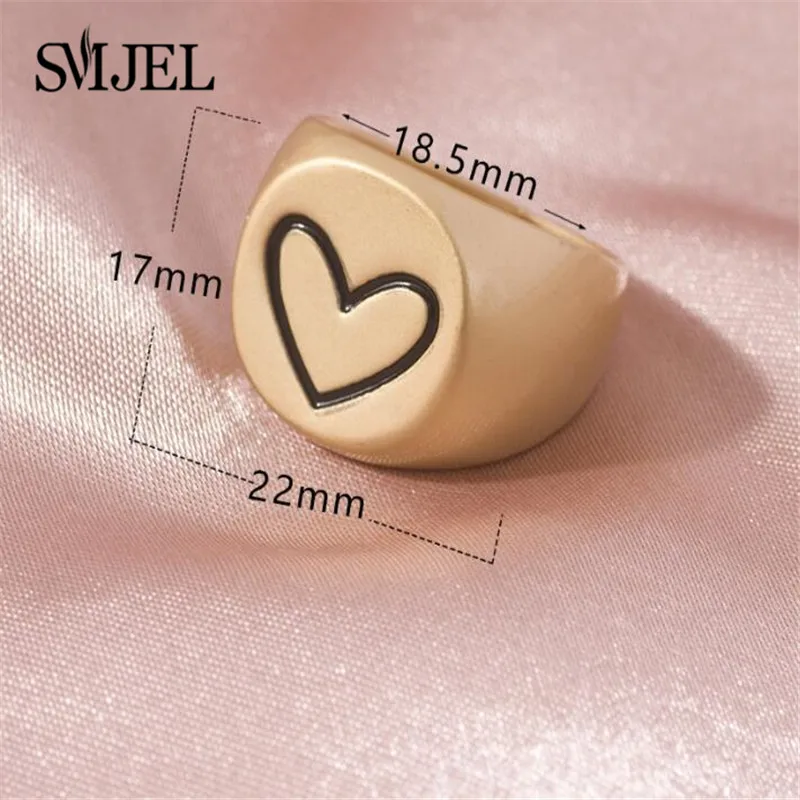 Women Rings On Fingers Engraved Heart Best Friends Sweet Gift For Teen Girls You Can Wear Everyday Gold Jewelry Anillos | Украшения и