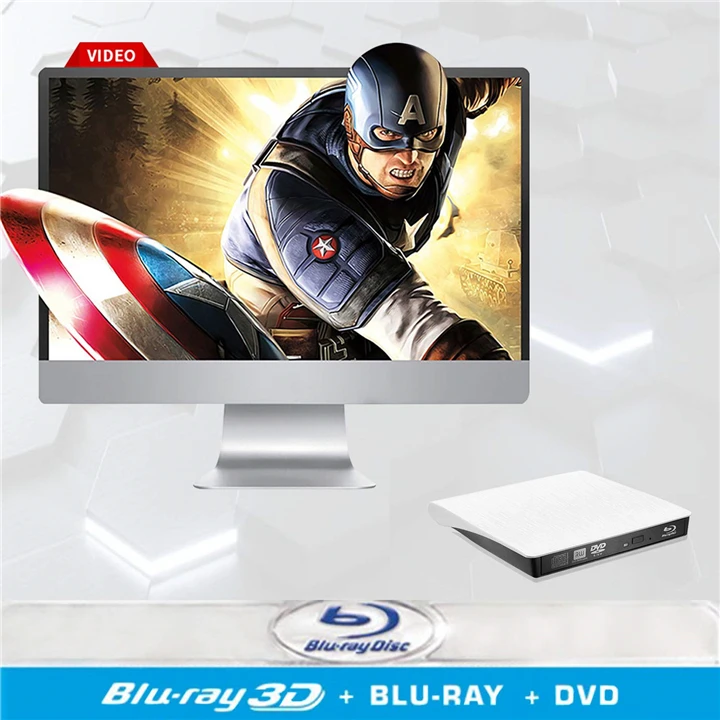 USB 3,0 Blu-Ray BD-ROM проигрыватель внешний CD/DVD RW записывающее устройство Портативный для ноутбука imacbook+ чехол для привода сумка