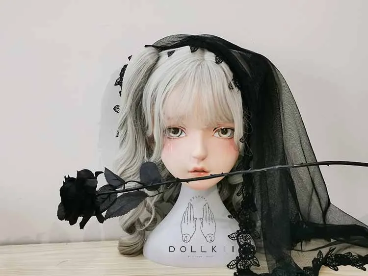 DOLLKII-K) высокое качество ручной работы Женская Девушка Смола половина головы Косплей Японская ролевая игра BJD кигуруми маска Трансвестит кукольная маска - Цвет: makeup4