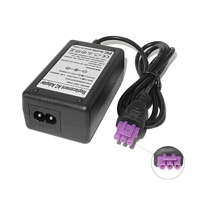 22V 455mA Ac Adapter Charger for Hp Deskjet 1010 1510 1515 2548 2648 0957-2403 0957-2385 Printer Power Supply