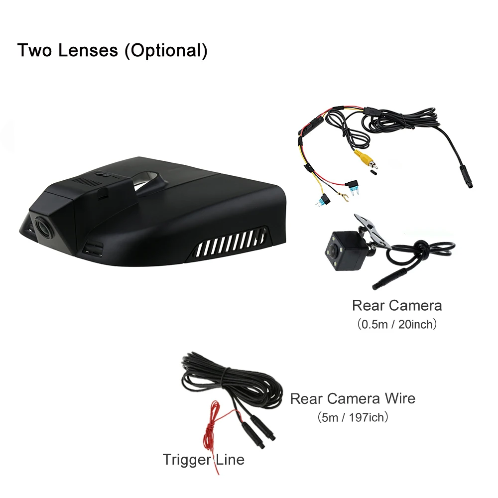 Black Double Camera Автомобильный регистратор DVR видеорегистратор камера Wifi цифровой видеорегистратор для Mercedes Benz Vito Viano Valente Metris V Class W447 - Название цвета: Black Double Camera