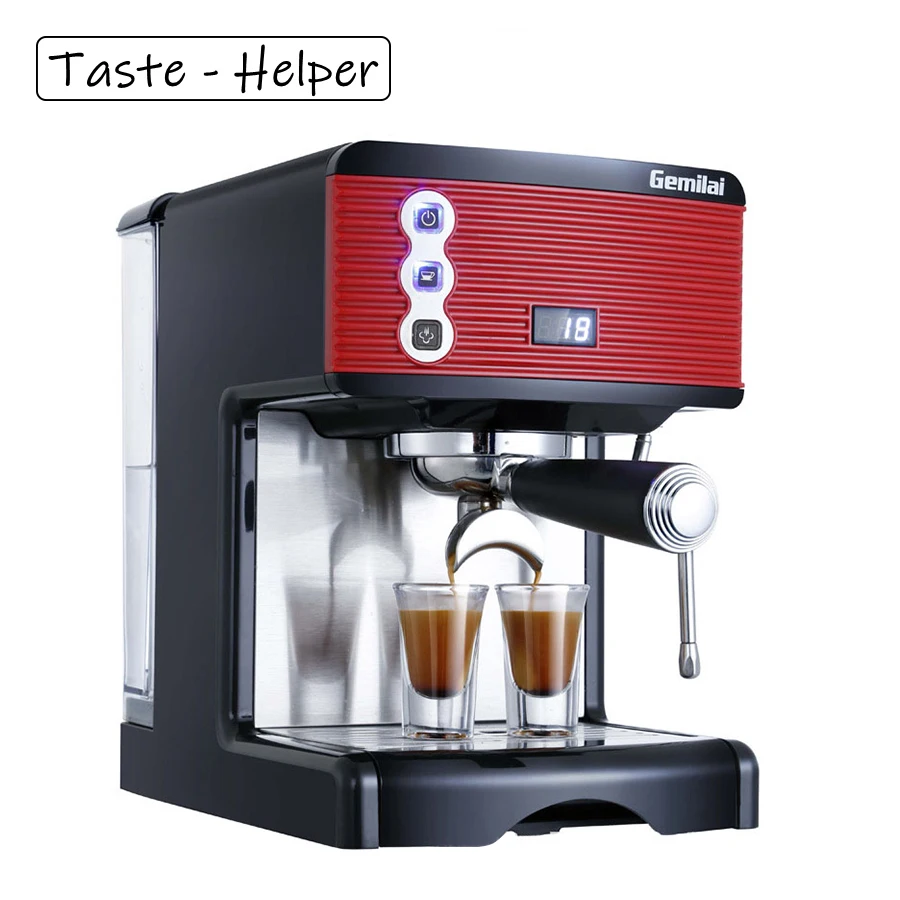 

Espresso Coffee Machine Semiautomatic Coffee Maker with Steam Milk Foam System, 220V 15Bar 1.7L Cappuccino Machine, Time Display