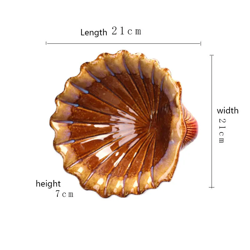 21*7 см морской раковины дизайн японский суши обеденный набор керамический круглый ваза для цветов тарелки Бытовая Посуда кухонный гаджет подарки