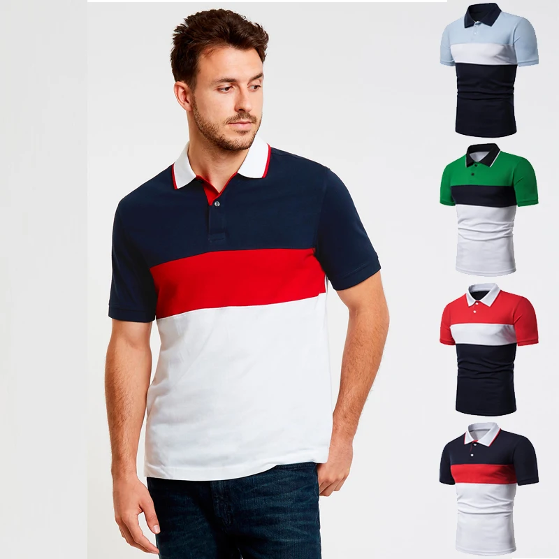 Мужская рубашка-поло с коротким рукавом дышащая универсальная брендовая модная