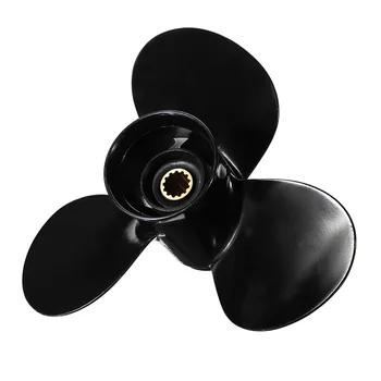 

11 3/8 x 12 Boat Outboard Propeller For Mercury 25-70HP 48-855856A5 Marine Propeller Aluminum Alloy Black 13 Spline Tooth