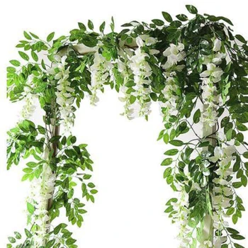 

Artificial Flower Vine Simulation Wisteria Flower String Tree Vines Decorative Bean Flower Rattan Fake Flower Strips Wedding