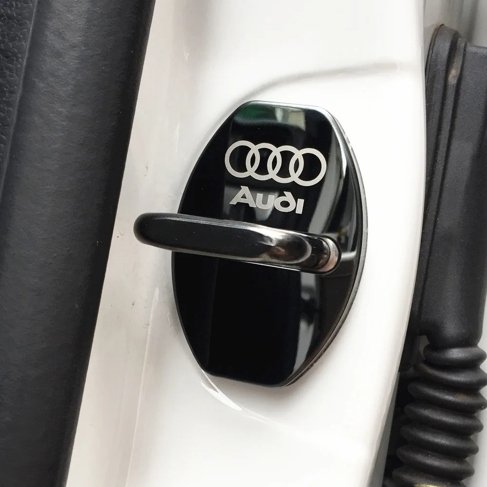 Комплект из 4 предметов Нержавеющая сталь Автомобильный Дверной замок крышка Защитная крышка наклейка для Audi a3 a4 a5 a6 a7 a8 b5 b6 b7 b8 c6 c7 c8 8v 8p автомобильный Стайлинг