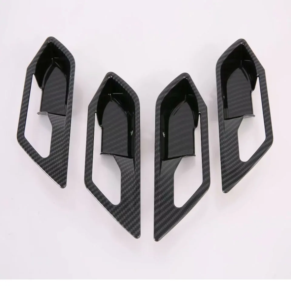

For Range Rover Evoque L551 2020 Car Accessories Carbon Fiber Style Inner Door Handle Cover Catch Bowl Trim Insert Bezel