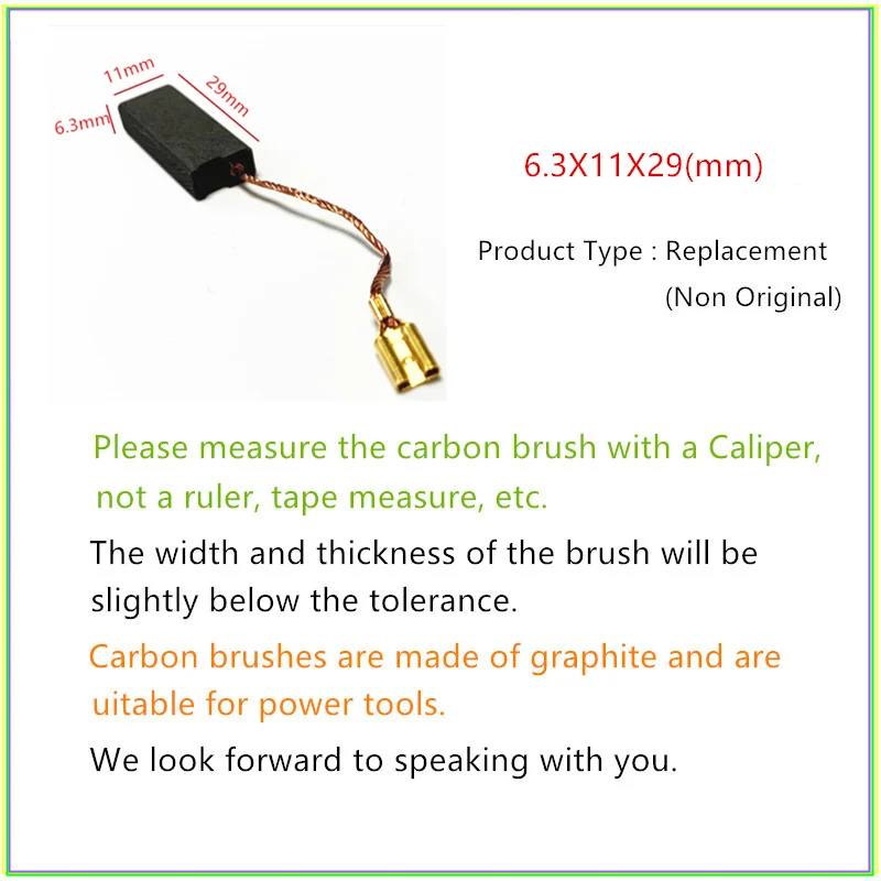 thumbnail image 2 of HARFINGTON 10pcs Carbon Brush 13mm X 8mm X 6mm 2 of 11