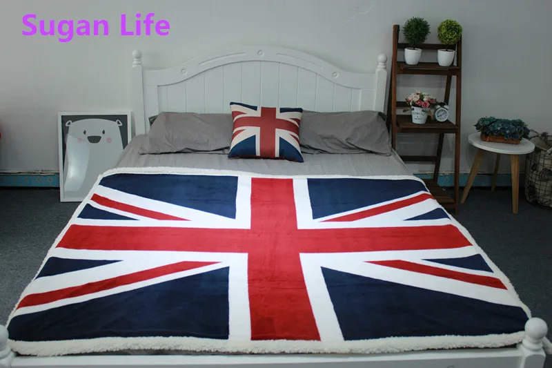 Фланелевый двойной флаг Sugan Life с флагом Британского союза Джек американская