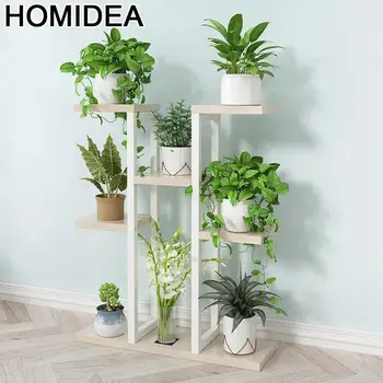 

Madera Wooden Shelves For Estanteria Escalera Varanda Indoor Repisa Para Plantas Balcony Shelf Plant Rack Outdoor Flower Stand