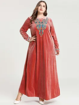 

Velvet Abaya Islamic Muslim Dress Hijab Dresses Tesettur Elbise Robe Musulmane Longue Caftan Vestidos Moroccan Kaftan Abayas