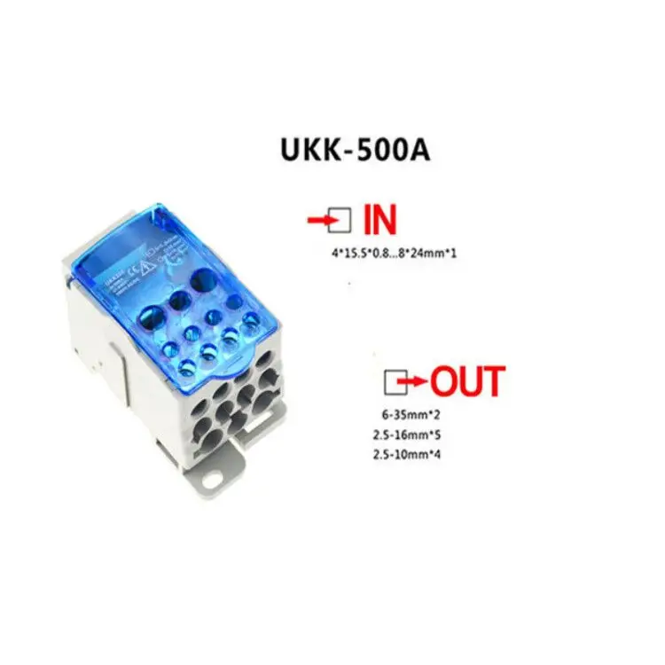 UKK-500A UKK80A UKK125A UKK160A UKK250A UKK400A UKK500A клеммный блок 1 в распределительной коробке на din-рейке - Цвет: UKK-500A