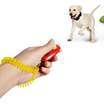 

Pet Training Ring with Ring Buckle Anti-lost Portable Dog Button Clicker Sound Trainer Pet Training Tool Wrist Band Accessory