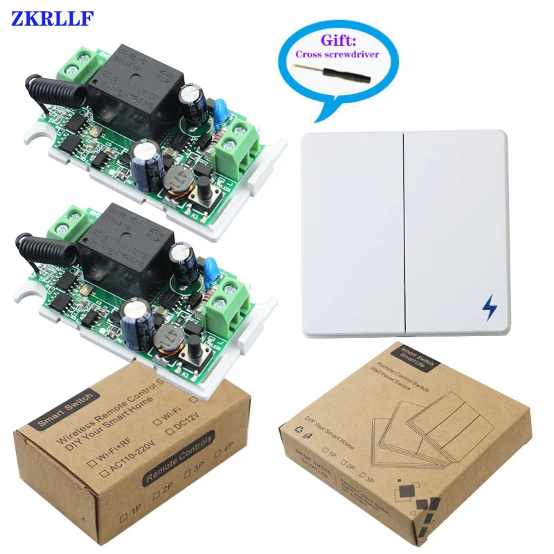 86 type random paste bedroomhall ceiling lamp wall panel switch AC 110V 220V RF receiver 433Mhz wireless remote control switch-13