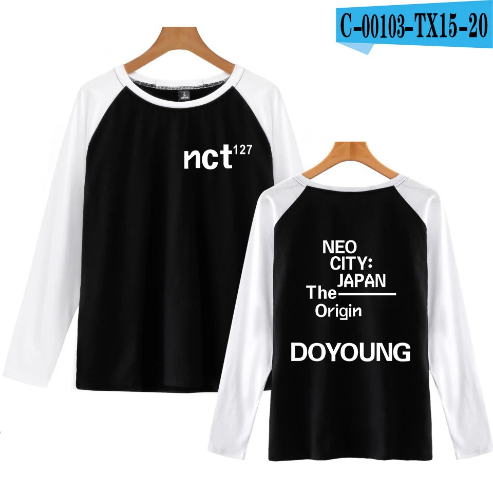 NCT 127 вечернее платье с длинными кружевными рукавами Футболка Мужская эксклюзивная модная футболка мужская хлопковая уличная крутая футболка в стиле хип-хоп 3 цвета футболка с вышивкой - Цвет: 11