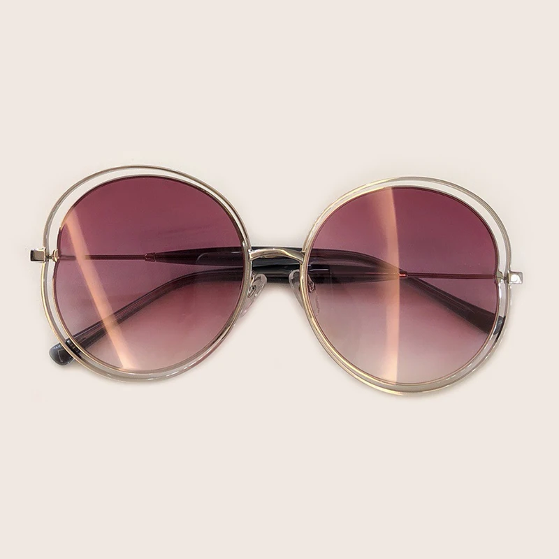 No5 Sunglasses Женские роскошные круглые солнцезащитные очки, новинка, высокое качество, выше размера, солнцезащитные очки для женщин, большие размеры, солнцезащитные очки, UV400 Oculo - Цвет линз: No5 Sunglasses