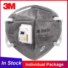 Masque de protection facial, emballage individuel, réutilisable, approuvé, avec Valve de sécurité, FFP2, 3M, KN95, 9541V/9542V, en Stock