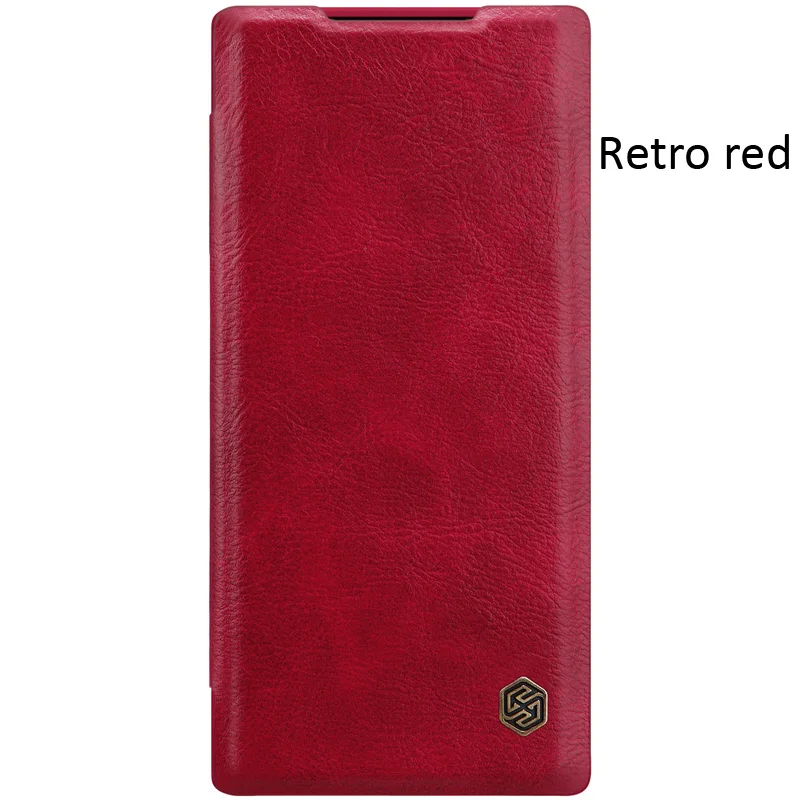 Кожаный флип-чехол Nillkin Qin для samsung Galaxy Note 10 Plus Note10+ Lite - Цвет: Retro red