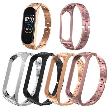 

For Xiaomi Miband 4 Strap Frame Stainless Steel Diamond Wristband Watch Replace Strap For Mi Band 4 Wrist Band Belt