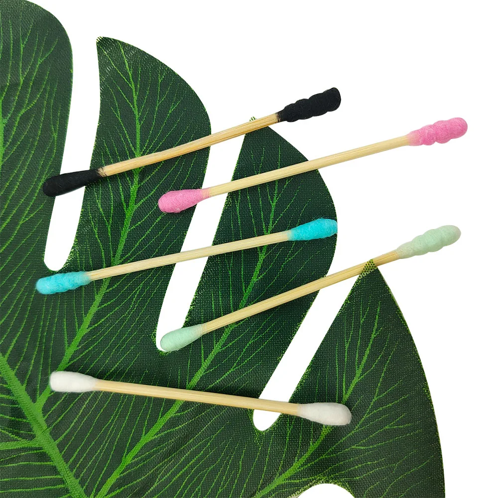 Makeup cotton swabs 200pcs 5 colors to distinguish the types of cotton swabs, easy to use clean swabs