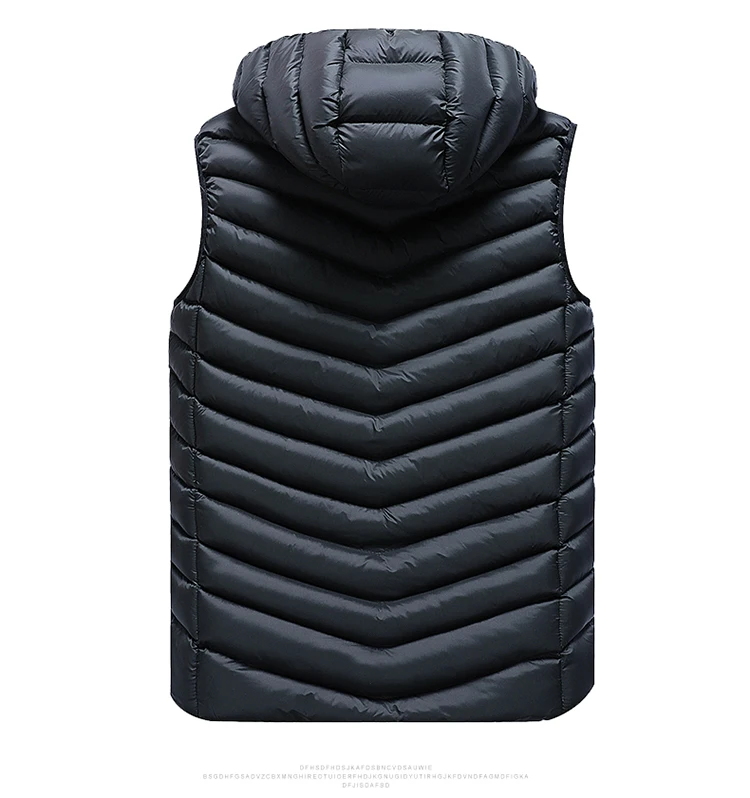 New Vest Men Winter Brand Warm Fashion Casual Work Vest Waistcoat Hooded Zipper Solid Sleeveless Jacket Stylish Coats K226
