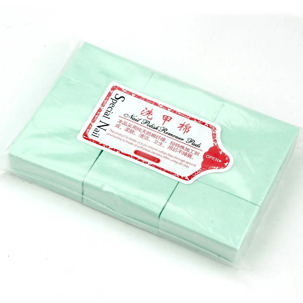 Nail Art Polish Remover Gel Pad Lint-Free Wipes Remover Nails Cleanser Cotton Nail Degreaser Napkins Wrap Manicure Tool - Цвет: Light Green