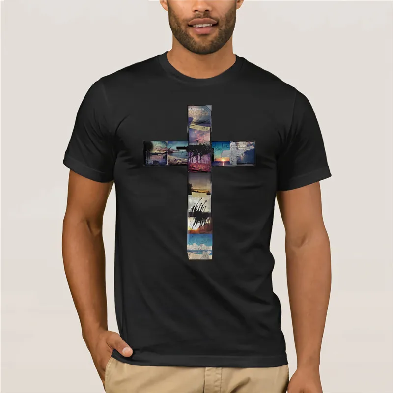 

2020 Fashion T shirtSummer The Cross Trees Man s Jesus Faith Short Sleeve Tshirts Casual Streetwear JesusMen Tshirt