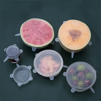 

Hot Sale Stretchable Silicone Lids Universal Silicone Bowl Pot Lid Silicone Cover Pan Cooking Food Fresh Cover Kitchen Gadgets