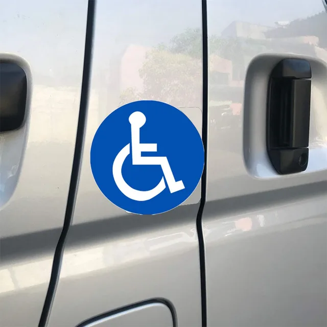 6-Pack Mini 1x1 Inch Round Handicap Stickers - Vinyl Wheelchair Access Decals