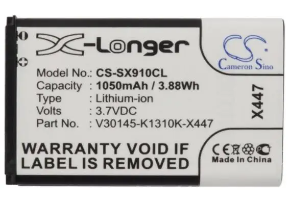 Cameron sino 1050 мА/ч, батарея для SIEMENS Gigaset SL910 SL910A SL910H V30145-K1310K-X447 V30145-K1310K-X447-0-HY