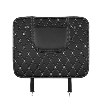 

2020 Leather Seat Back Protector Cover Anti Kick Mat with Phone Storage Pocket Car Accessory CSL88