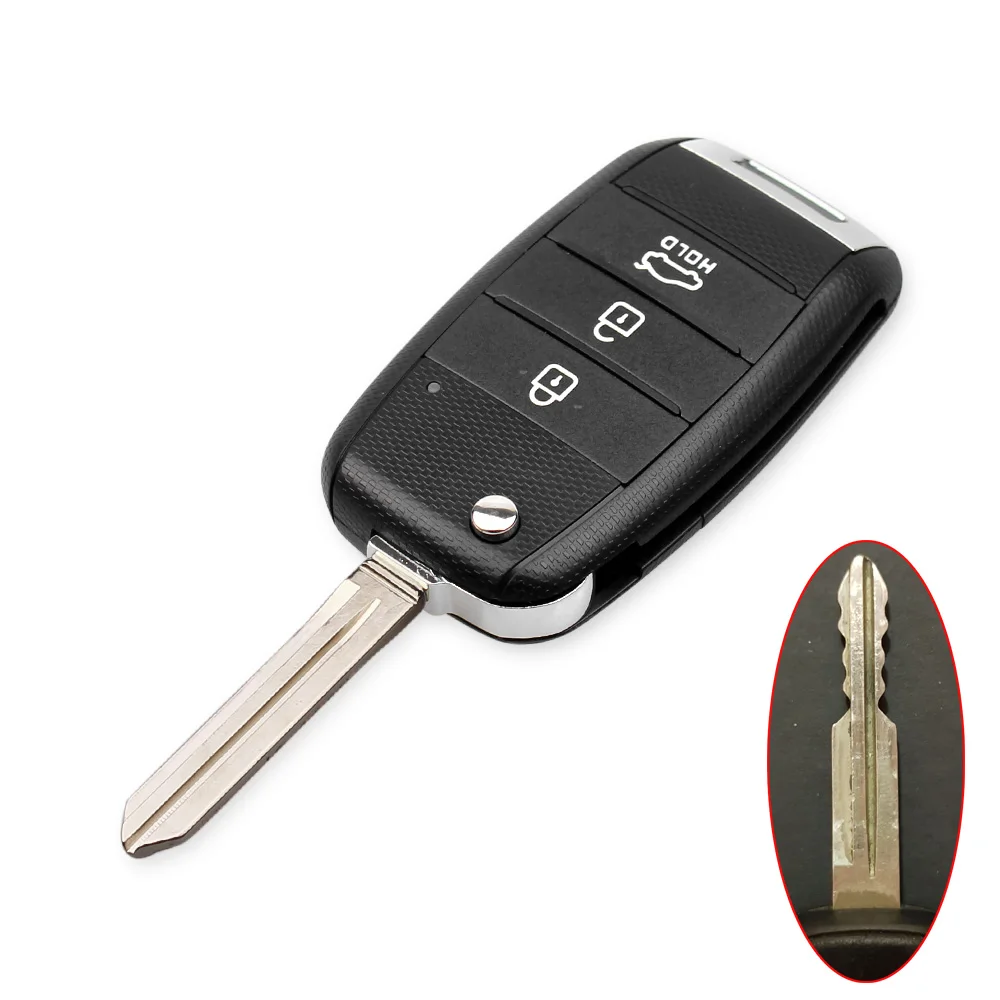 Чехол-книжка KEYYOU Cutted/Uncut Blade 3/4 с кнопкой дистанционного ключа для KIA K2 K3 K5 Carens Cerato Forte K2 K3 K5 Fob - Количество кнопок: 3 Buttons HYN14