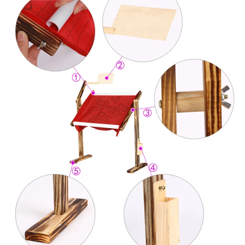 

Adjustable Solid Wood Cross Stitch Rack Wooden Stand Desktop Cross Stitch Embroidery Frame Chinese Cross Stitch Tool