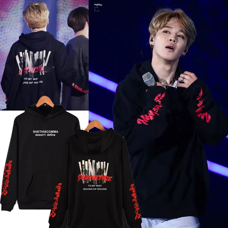  Bulletproof Boys Jimin Concert Celebrity Style Hoodie Men And Women Loose-Fit plus Velvet Related P