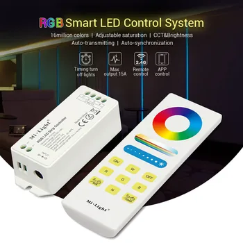 

Mi.light FUT043 RGB LED Strip Controller DC12V~24V 2.4G Wireless WIFI Smart Panel Remote Controller turn off light timing Dimmer