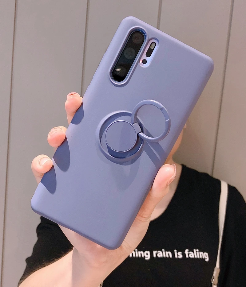 Мягкий силиконовый чехол для huawei P20 Lite Pro P30 mate 20 с металлическим кольцом, противоударный защитный чехол для huawei P20Lite, чехол s P 20